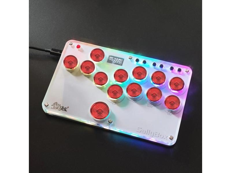 Mini HitBox SallyBox With Gamerfinger Caps LED Light Fighting Stick Controller Carousel 1
