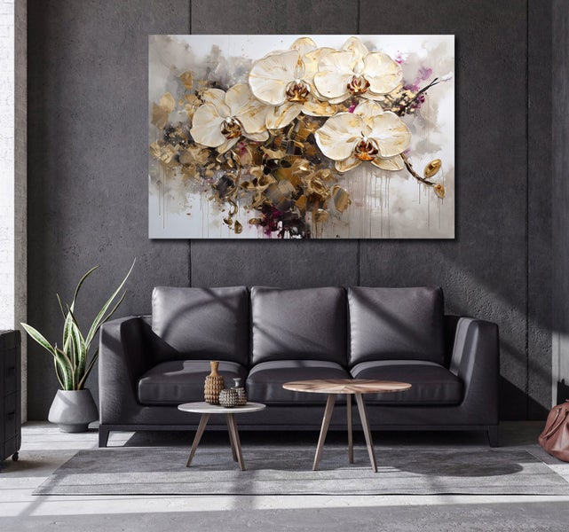 1 PANEL FREE SHIPPING - Large Canvas Art Print - Golden Orchid Carousel 3