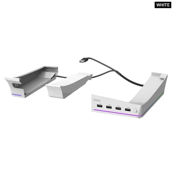 14 Light Mode Ps5 Slim Stand with 4 Usb Hubs Carousel 1