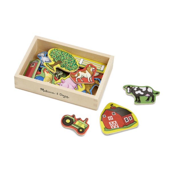 Melissa & Doug Toddler Kids Wooden Farm Magnets Box of 20 Carousel 2