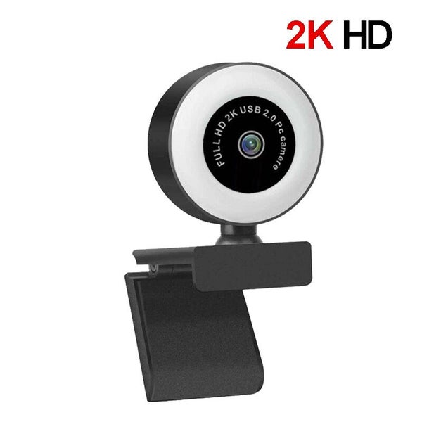 2K Webcam with Light 2K Web Camera Auto Focus with Microphone for PC Laptop Carousel 1