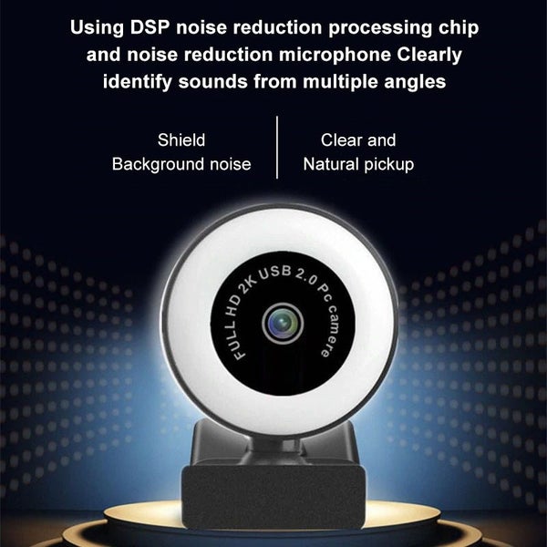 2K Webcam with Light 2K Web Camera Auto Focus with Microphone for PC Laptop Carousel 2