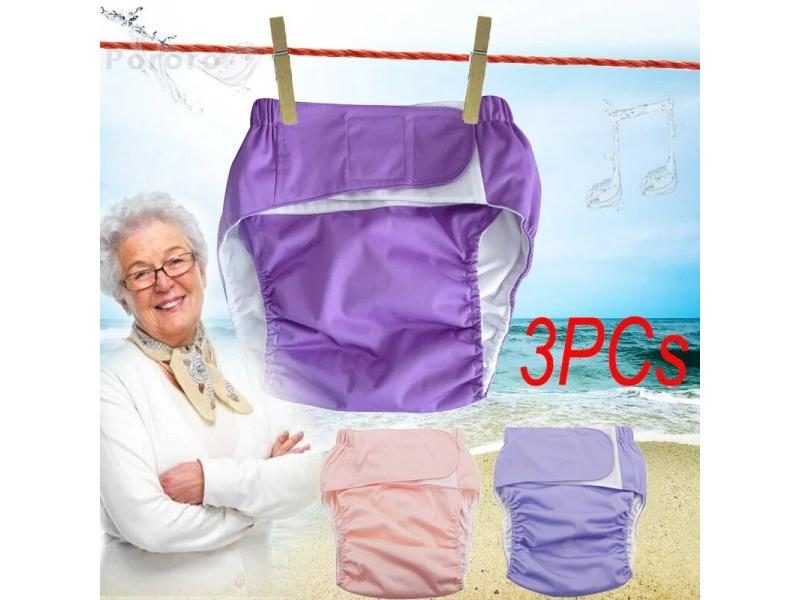 3pcs Adult Elderly People Can Wash Cloth Diapers Incontinence Waterproof Cotton Carousel 1
