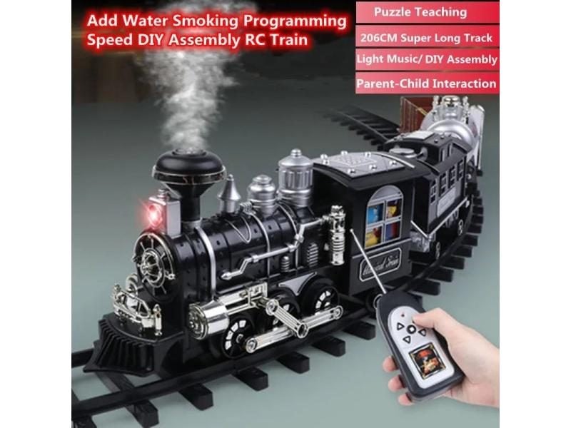 206CM Super Track Remote Control Train With Water Smoke Light Music DIY Carousel 2