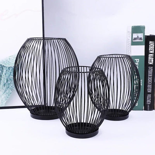 Simple Creative Iron Art Candle Holder Geometric Candle Stand Home Carousel 1