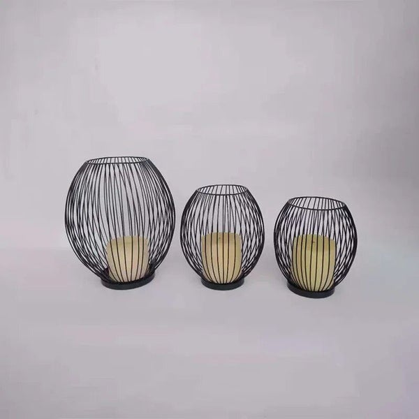 Simple Creative Iron Art Candle Holder Geometric Candle Stand Home Carousel 3