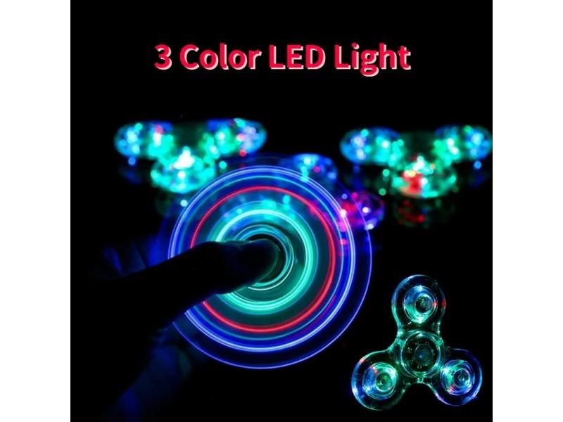 Transparent Luminous LED Light Fidget Spinner Hand Top Spinners Glow In Dark Carousel 1
