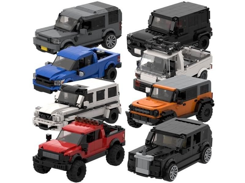 MOC SUV Speed Champion City Car Racer Classic Off-road Building Blocks Brick Carousel 2