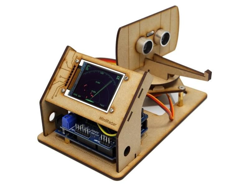 For Arduino Mini Radar Detection Robot With Ultrasonic Radar Tft Lcd Screen Carousel 2