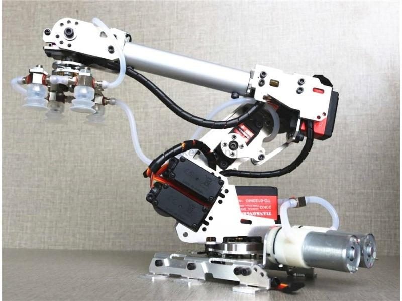 6DOF Mechanical Arm Air Pump Aluminum Alloy Industrial Robot Model Six Axis Carousel 2