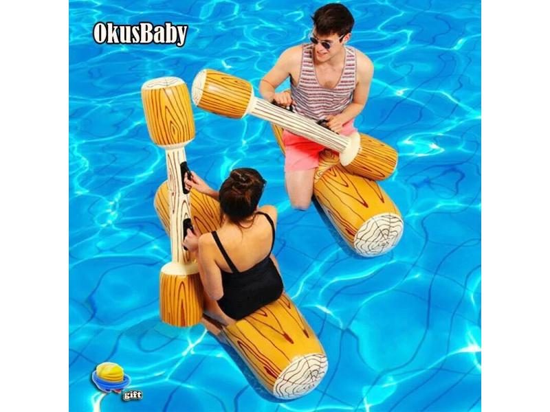 4pcs Set Summer Inflatable Ride On Buoy Bath Water Fight Sport Toy Column Pool Carousel 1