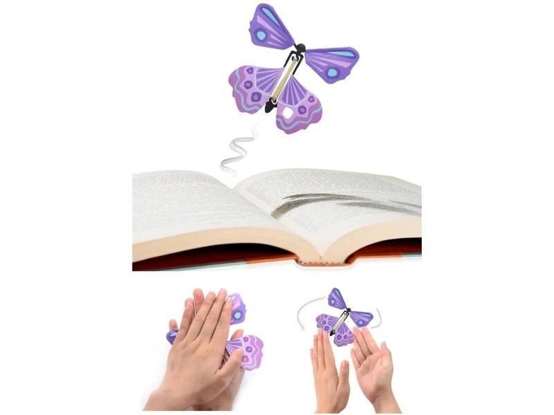 Magic Flying Butterfly Fairy Flying Toy Winding Rubber Band Electric Butterfly Carousel 2