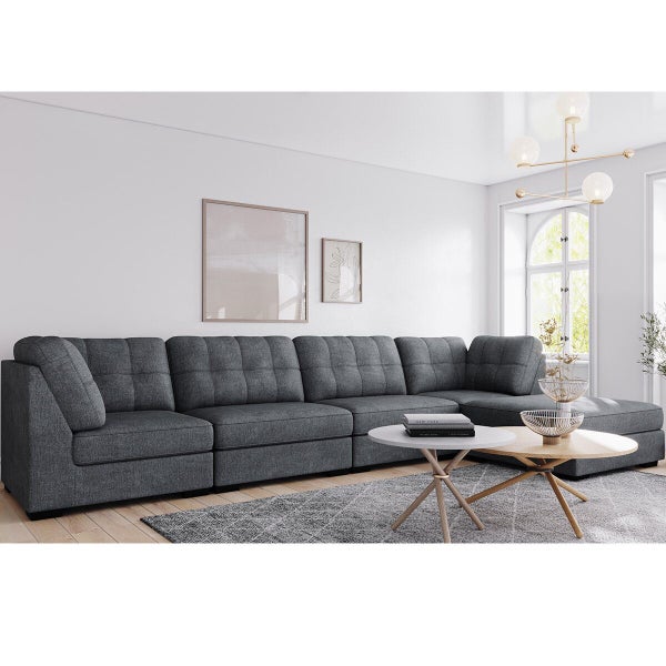 Ostro Furniture Ostro Hunter Modular Lounge with Storage Ottoman Charcoal Y40... Carousel 2