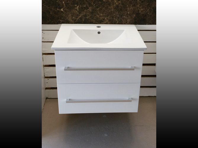 ***PVC*** 600mm Ultra-thin Ceramic basin wall hung Vanity Carousel 1