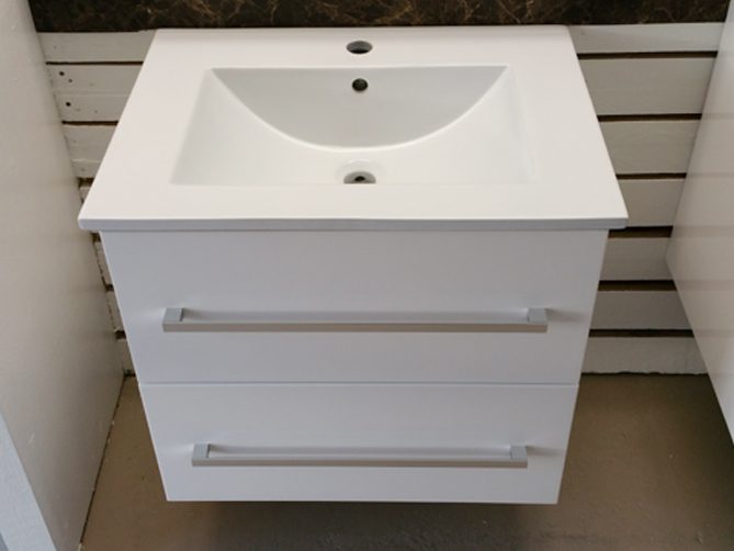 ***PVC*** 600mm Ultra-thin Ceramic basin wall hung Vanity Carousel 2