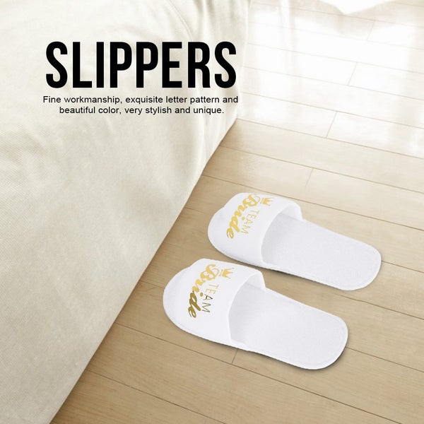 5 Pair Letters Print Disposable Slippers for Hotel Wedding Party Shooting Props Carousel 1