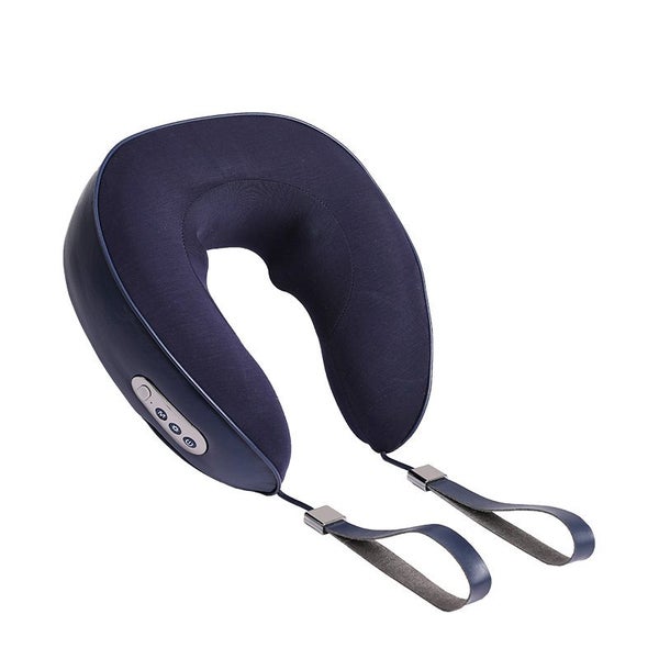 U-shaped Massage Pillow Neck Protection Electric Hot Compress Neck Massager Blue Carousel 1