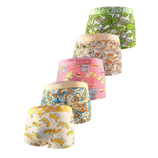 Pack of 5 Mens Ice Traceless Antibacterial Boxer Briefs Carousel 1