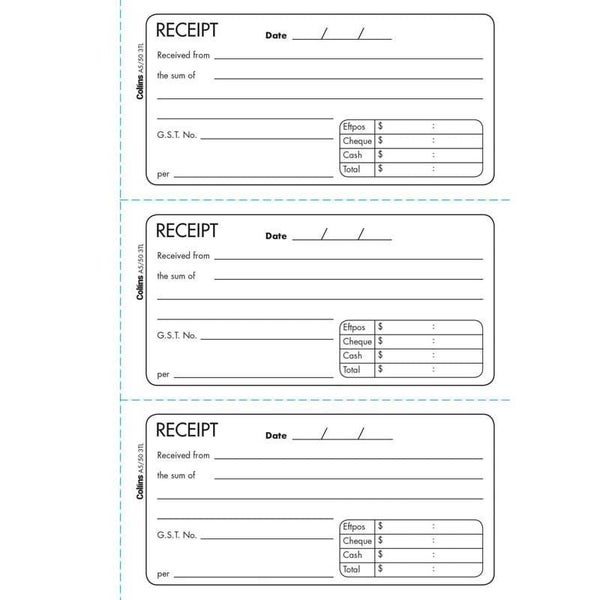 Collins A5/50 3TL Receipt Book Carousel 2