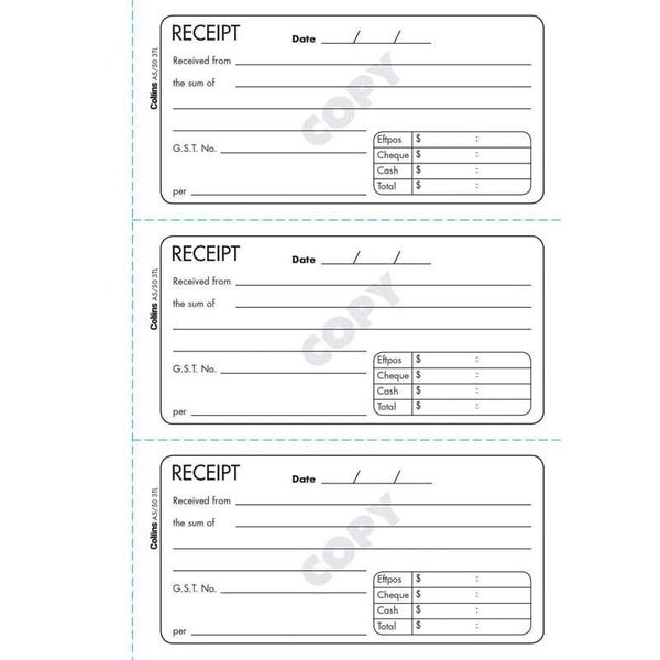 Collins A5/50 3TL Receipt Book Carousel 3