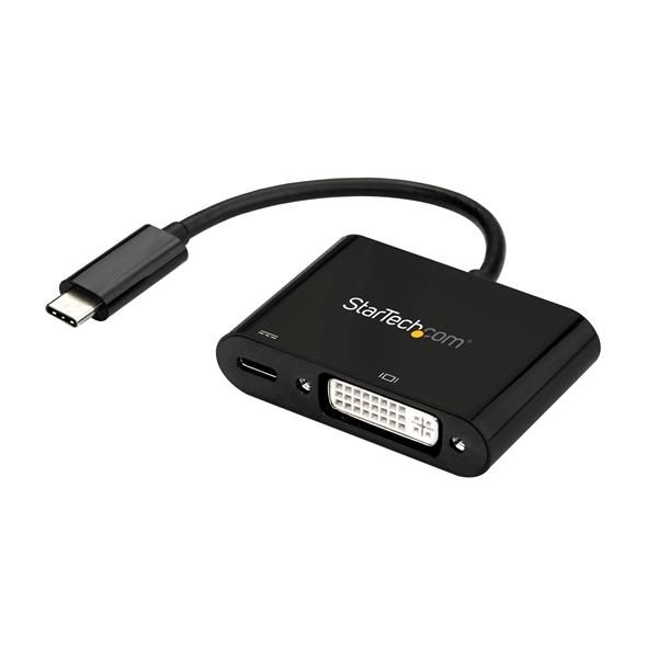 USB-C to DVI Adapter with USB Power Delivery - 1920 x 1200 - Black Carousel 1