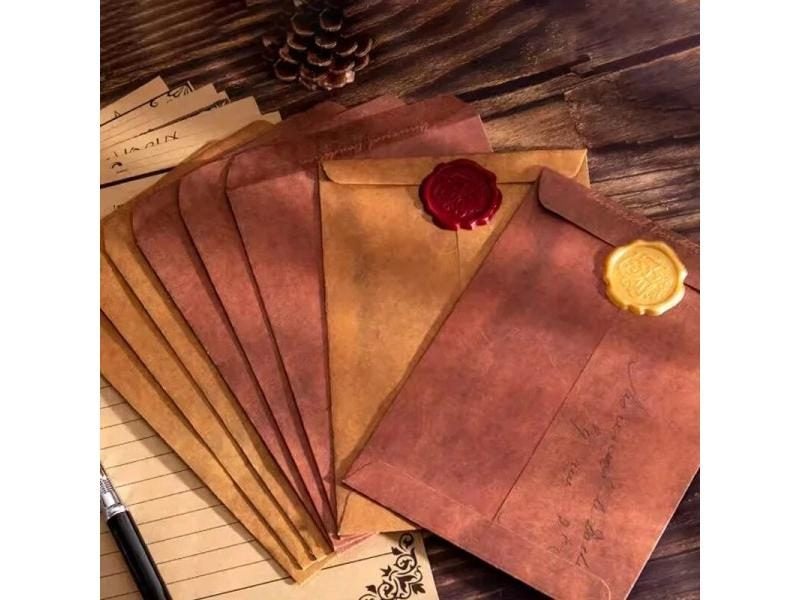 Vintage Kraft Envelope Retro Handmade Postcard Love Letter Writing Gift Carousel 2