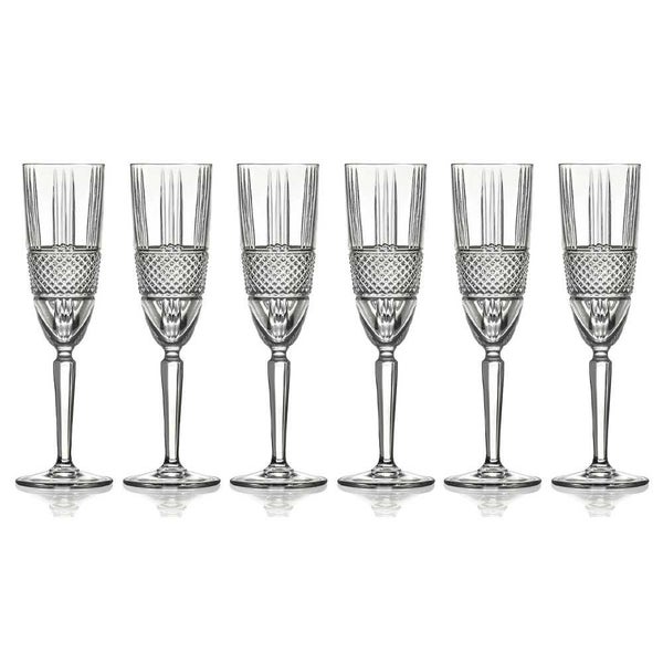 RCR Crystal Brillante Champagne Flute Set 190ml 6pce Carousel 1