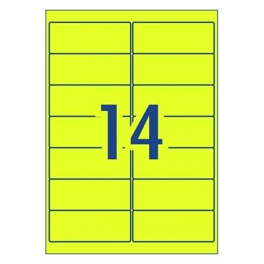 Avery L7163FY Fluoro Yellow Labels 14's x 25 Sheets Carousel 2