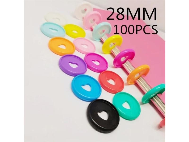 28MM Color Plastic Binding Ring Mushroom Hole Loose Leaf Notebook Adhesive Carousel 2