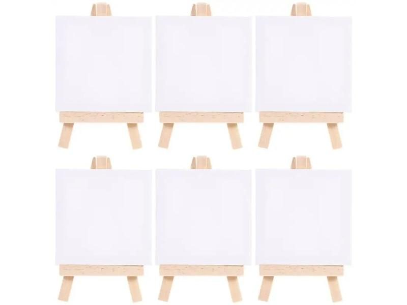 12 Sets Of Mini Stretched Artist Canvas Art Board White Blank Carousel 1