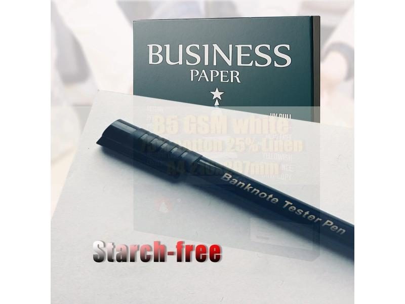 85gsm 75 Cotton 25 Linen A4 210*297mm White Red Blue Visible Fiber Starch-free Carousel 1