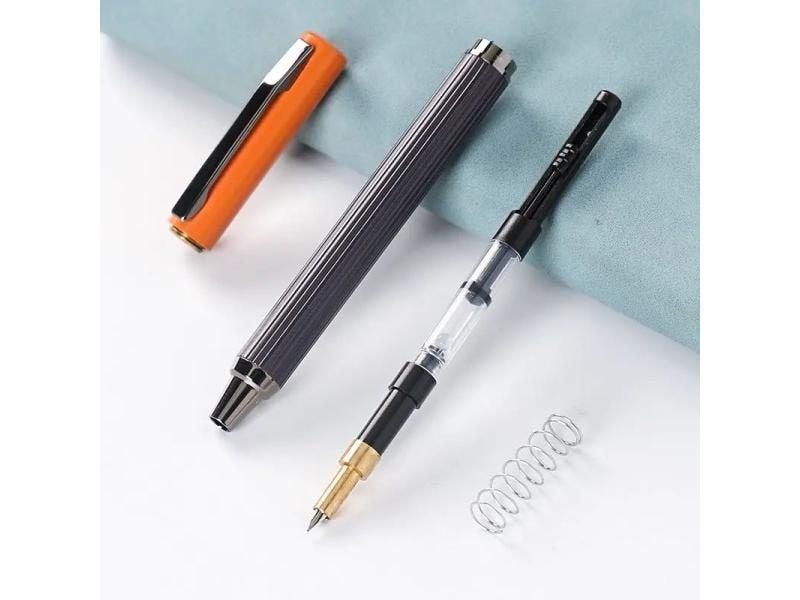 High Quality 6036 Fountain Pen Metal Ink Pen Retractable EF/F Nib Converter Carousel 2