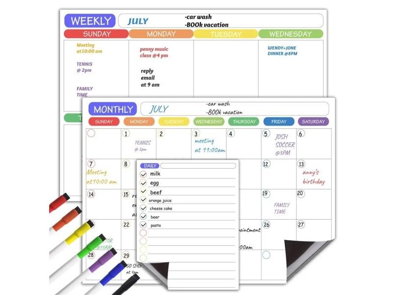 Magnetic Calendar For Fridge Weekly Monthly Planner Sticker Carousel 2