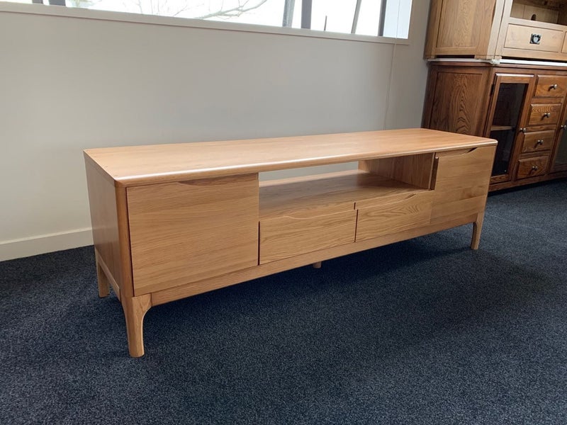 FREE SHIPPING ! Brand New Solid Oak 1.8M TV Cabinet Entertainment Unit Carousel 2