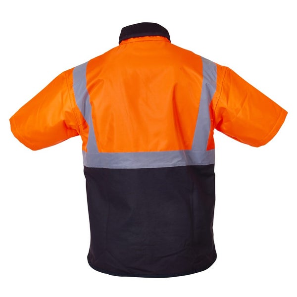 Oilskin Hi-Vis -Day/Night Reflective Fleece Lined Short Sleeve Vest All Sizes Carousel 2