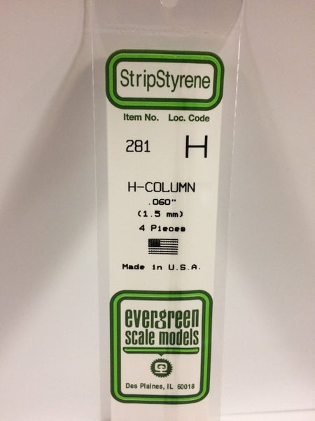 Evergreen 281 1.5mm (.060") H-Column Polystyrene Carousel 1