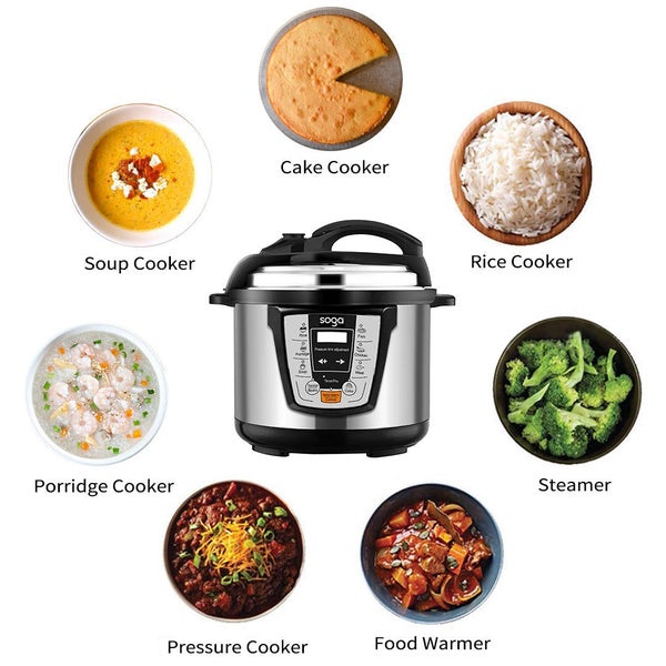 SOGA Stainless Steel Electric Pressure Cooker 10L Nonstick 1600W Carousel 2