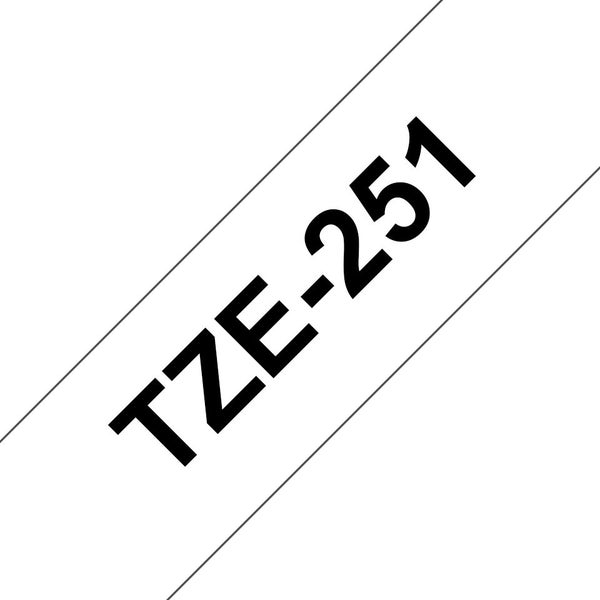 Compatible Laminated label Tape Tze-251 Tze251 - Black on White, 24mm x 8m Carousel 2