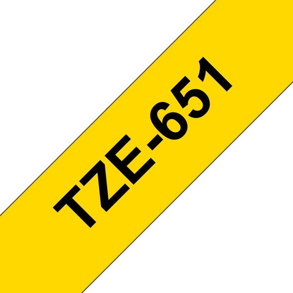 Compatible Laminated label Tape Black on Yellow Cassette 24mm*8m TZe651 TZE-651 Carousel 3