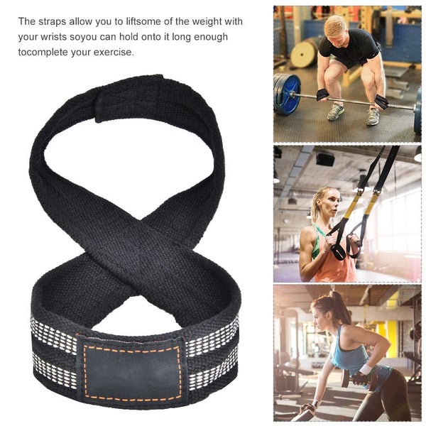 Figure 8 Weight Lifting Straps Dead Lift Wrist Strap for Pull-ups Bar Fitness Carousel 1