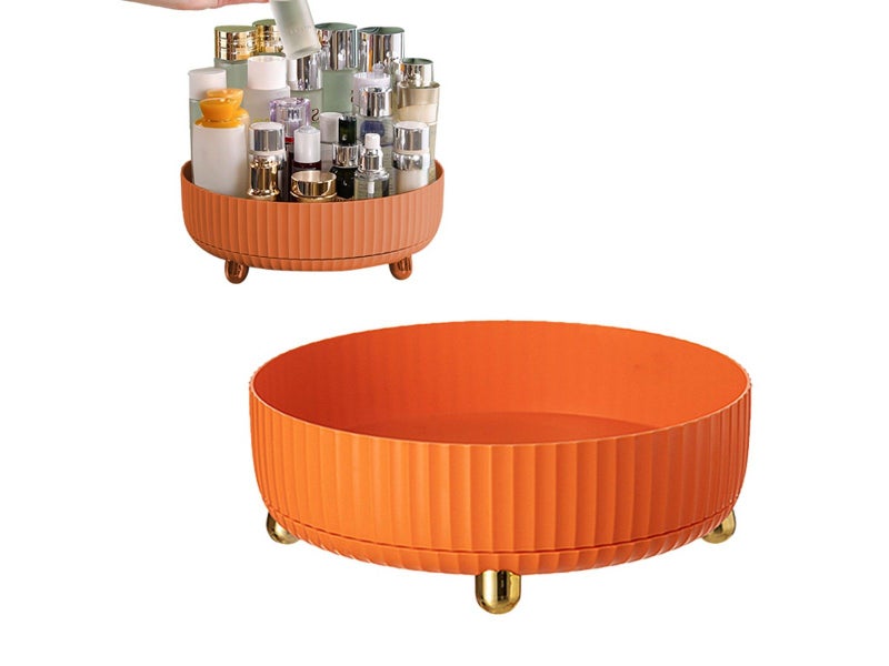 Kitchen Storage Multifunctional 360 degree Rotating Rack Seasoning Box - Orange Carousel 1