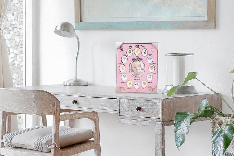 Baby's First Year Picture Photo Frame Baby Month Photo Frame - Pink Carousel 2