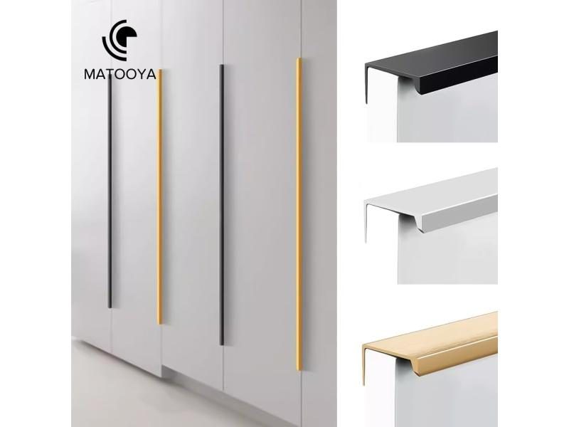 Hidden Furniture Handles Matte Black Gold Silver Kitchen Cabinet Pull Wardrobe Carousel 2
