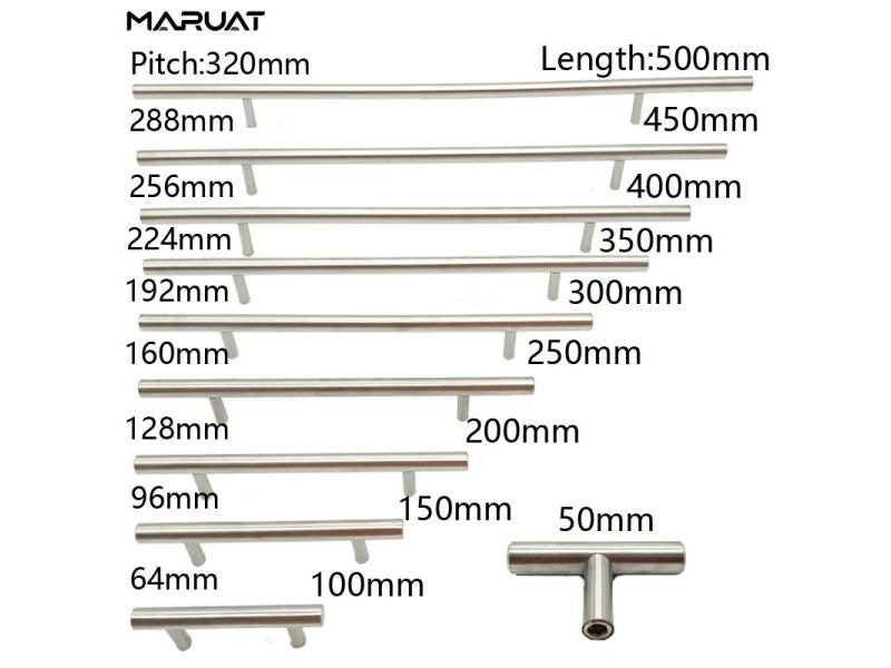 50mm-500mm Stainless Steel Kitchen Door Cabinet T Bar Handle Pull Knob Cabinet Carousel 2