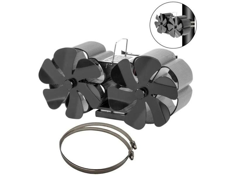 12 Blade Fireplace Fan Heat Powered Eco Quiet Efficient Heat Distribution Carousel 2