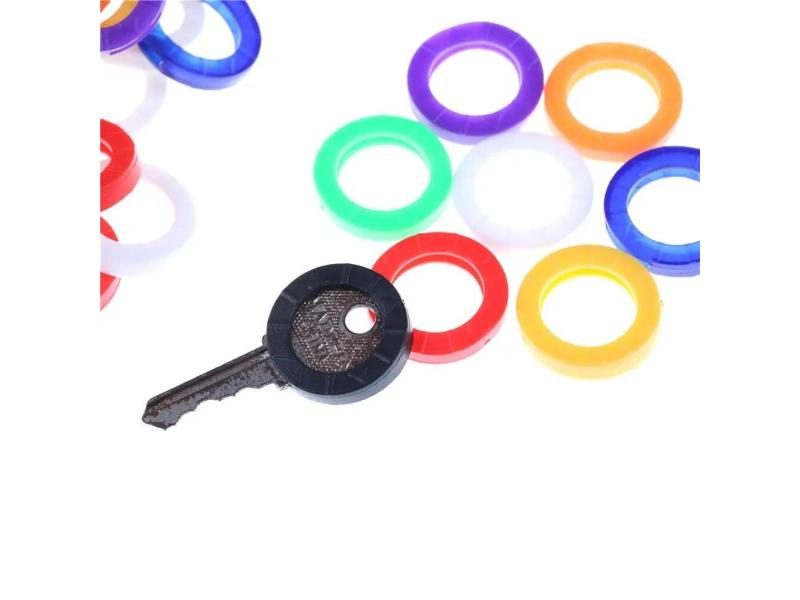 10pcs Key Covers Topper Keyring Fashion Hollow Multi Color Rubber Soft Key Carousel 1