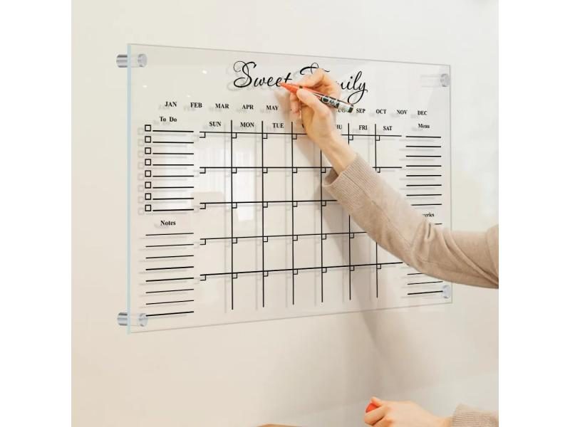 Clear Acrylic Dry Erase Weekly Planner Schedule To Do List Whiteboard Wall Carousel 2