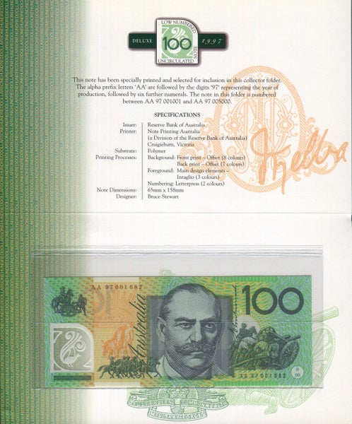 Australia - 1997 - AA Prefix - $5 $10 $20 $50 $100 - Matched Set 001682 Carousel 7