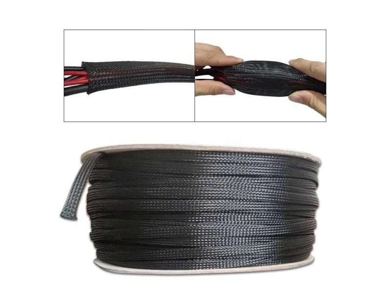 PET Black Cable Sleeve Length1/3/5/50/100M Insulated Braided Sleeving Data Line Carousel 1