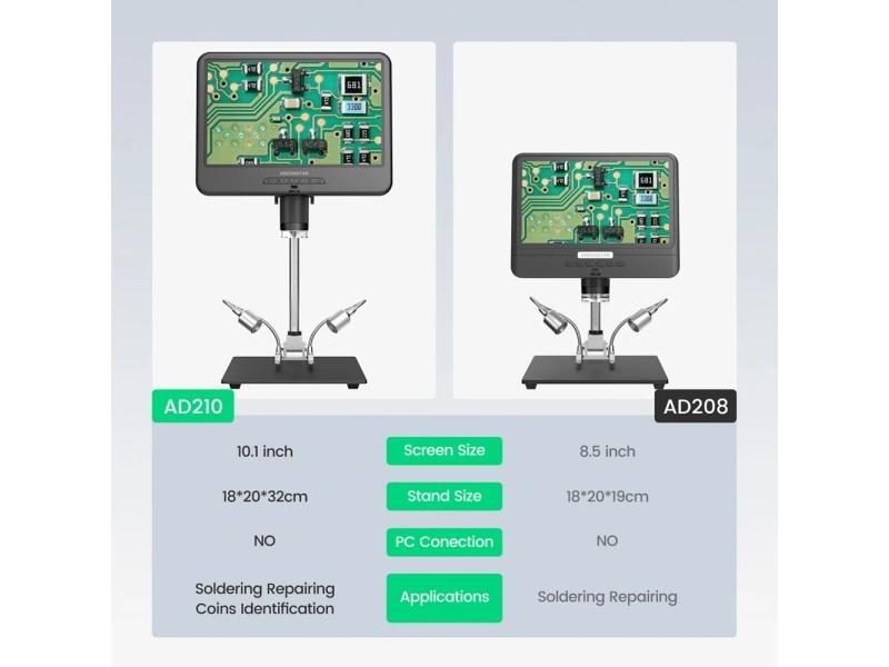 Andonstar AD210 10.1 Inch 1080P Electronics Microscope Tool PCB/SMD Soldering Carousel 1